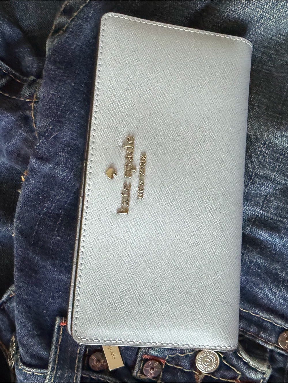 kate spade Pale Blue Saffiano Continental Wallet